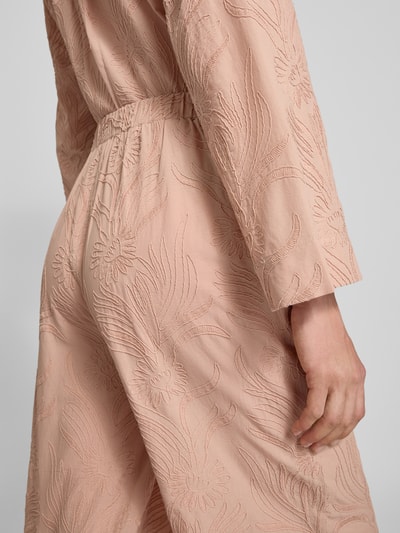 Jake*s Collection Wide leg stoffen broek met motiefstitching Zalm - 3