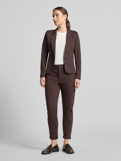 FREE/QUENT żakiet o kroju slim fit z dodatkiem wiskozy model 'NANNI' Ciemnobrązowy 1