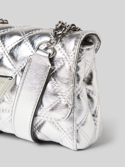 Guess Handtasche mit Steppnähten Modell 'GIULLY MINI 2' Silber 3