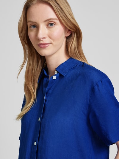 Seidensticker Linnen blouse met 1/2-mouwen, model 'Washer!' Blauw - 3