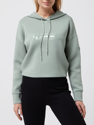 Guess Activewear Bluza krótka z kapturem z logo Trzcinowy 4