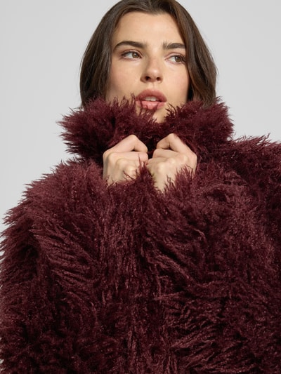 Smith and Soul Jacke aus Kunstfell mit Reverskragen Bordeaux 3