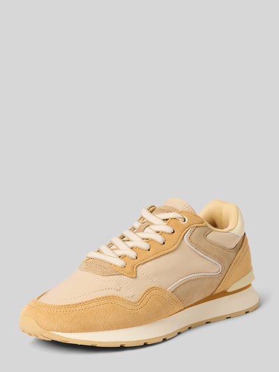 Produktfoto, Sneaker mit Logo-Detail Modell 'City' von HOFF, beżowe i żółte odcienie, zaokrąglony kształt, sznurowanie, profilowana podeszwa, wysokość obcasa 2 cm, wysokość cholewki 9 cm, szerokość w rozmiarze 40: 7 cm
