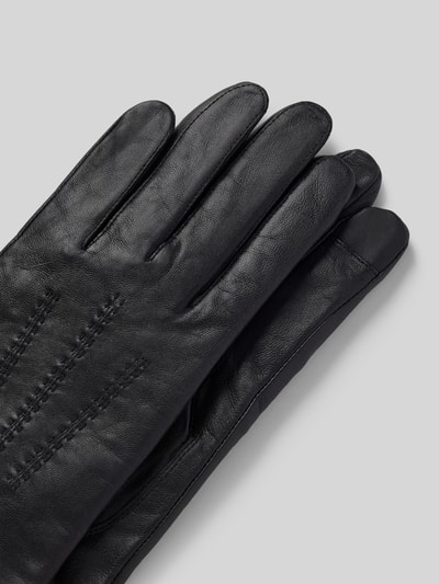 BOSS Handschuhe aus Lammleder mit Label-Detail Modell 'Hainz' Black 3