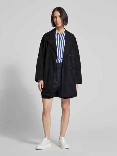 Marc O'Polo Relaxed Fit Trench Cape aus kompaktem Twill Marine 1