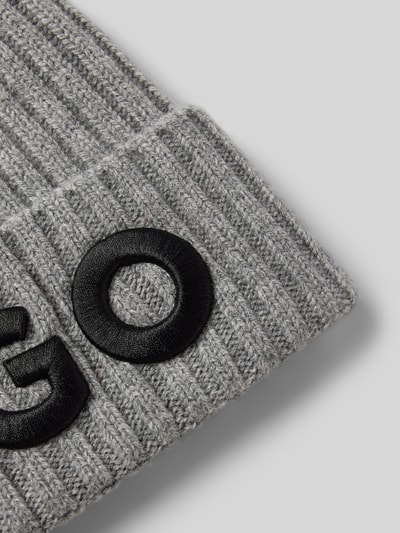 HUGO Beanie met labeldetail Middengrijs - 2