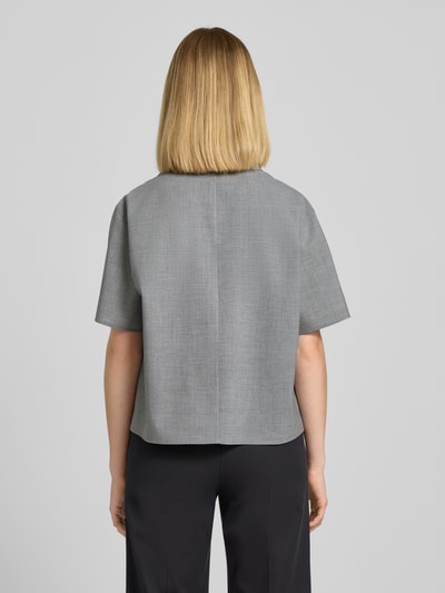 BOSS Bluzka koszulowa o kroju comfort fit z czystej żywej wełny Średnioszary melanż 5