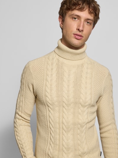 Blend Strickpullover mit Rollkragen Modell 'BASIM' Offwhite 3