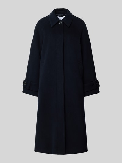 Samsøe Samsøe Płaszcz z mieszanki lnu model ‘ALMA’ Granatowy 2