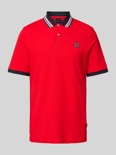 bugatti Poloshirt mit Kontrastbesatz Rot 2