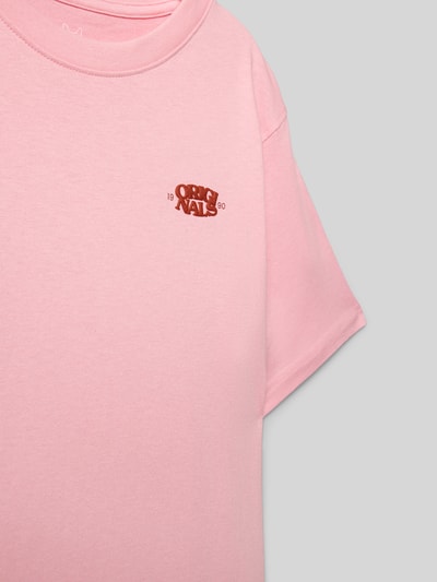 Jack & Jones T-shirt met labelstitching, model 'TAVIRA' Roze - 2