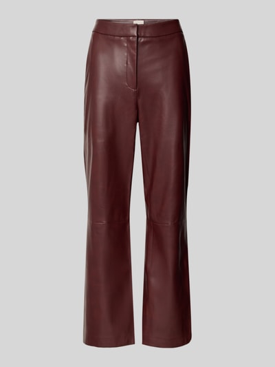 Produktfoto, Kunstlederhose mit seitlichen Eingrifftaschen von Calvin Klein Womenswear, bordowe, gładkie, efekt skóry, materiał poliester