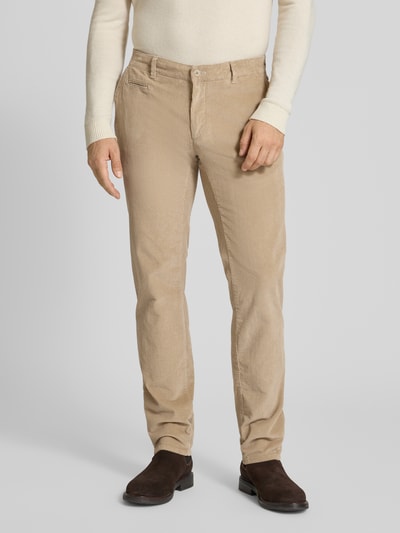 Brax Slim Fit Cordhose mit Gesäßtaschen Modell 'Fabio' Kitt 4