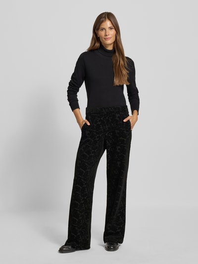 Brax Wide leg fit stoffen broek met all-over print, model 'Maine'  - 1