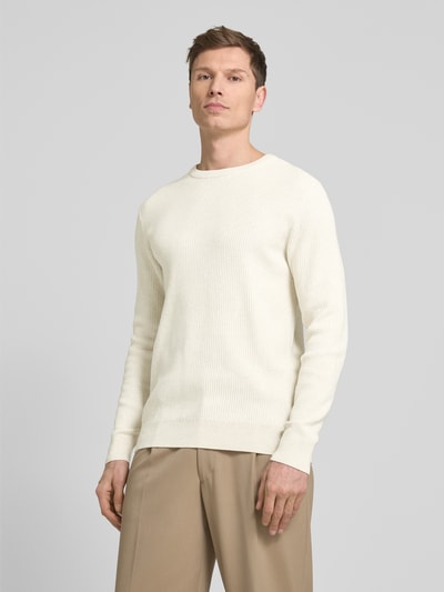 Lindbergh Strickpullover mit Rundhalsausschnitt Offwhite 4