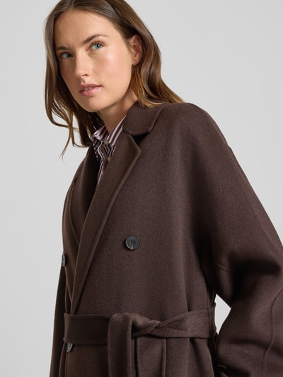 Marc O'Polo Relaxed Fit Mantel aus Woll-Mix Dunkelbraun 3