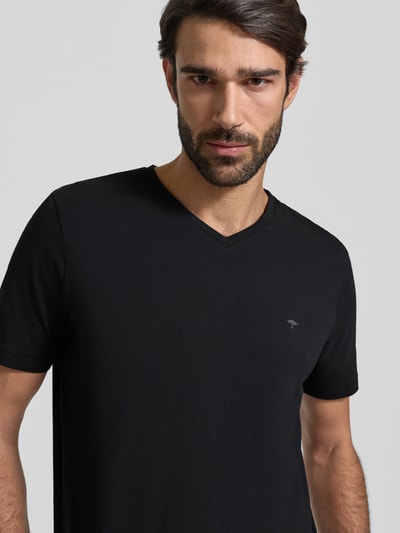 Fynch-Hatton T-Shirt mit Label-Stitching Black 3