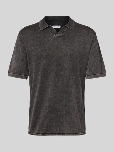 Jack & Jones Poloshirt mit V-Ausschnitt Modell 'ELEO' Anthrazit 2