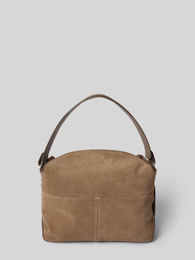 Productfoto, Handtasche mit Logo-Detail Model 'Phoenix' van BOGNER, dames handtassenlook in bruin suède, Hoofdvak met magneetsluiting, afneembare schouderband, breedte 43 cm, lengte 26 cm, diepte 12 cm, schouderbandlengte 150 cm