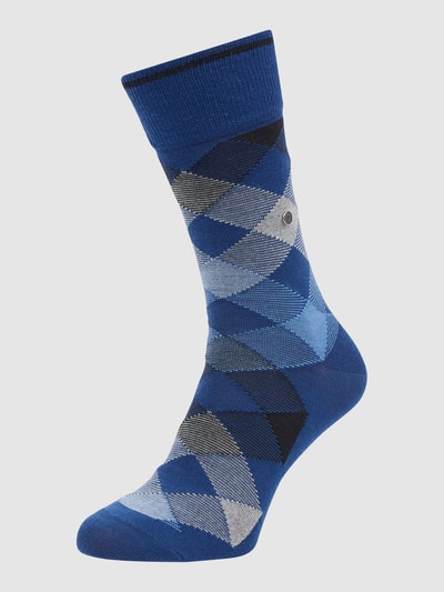 Burlington Sokken van scheerwolmix, model 'Newcastle' Blauw - 1