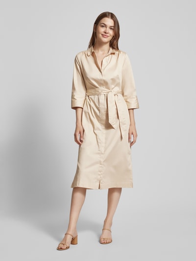 s.Oliver BLACK LABEL Midi-jurk met platte kraag Beige - 4