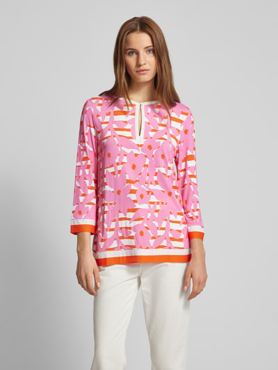 Marc Cain Blouse met all-over motief Felroze - 4