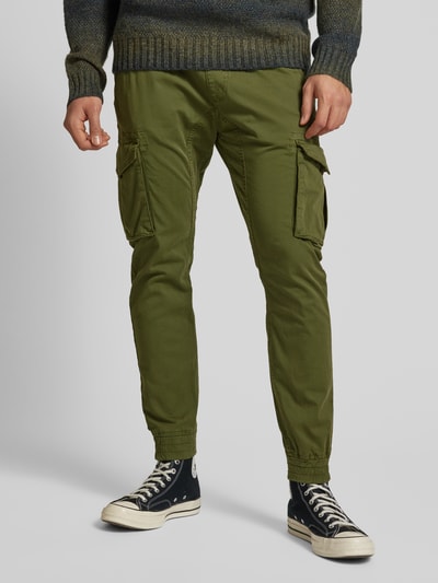 Alpha Industries Tapered Fit Cargohose mit elastischen Abschlüssen Oliv 4