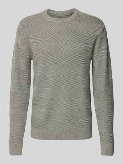 Casual Friday Strickpullover mit Strukturmuster Modell 'Karl' Mittelgrau Melange 2