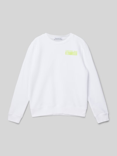 Calvin Klein Jeans Sweatshirt met labeldetails, model 'TERRY' Wit - 1