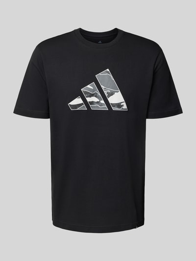 adidas Sportswear T-Shirt mit Label-Print und Rundhalsausschnitt Black 2