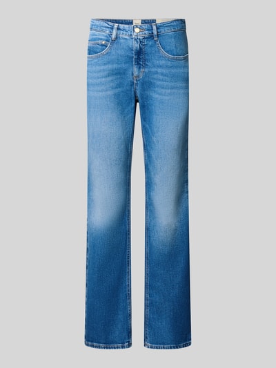 Produktfoto, blaue Bootcut-Jeans aus Baumwoll-Mix Modell 'MARY' von Brax, Damen Bootcut-Jeans, glatte Struktur, mittlere Waschung
