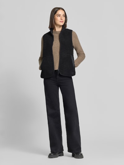 Didriksons Regular fit bodywarmer met structuurpatroon model 'Siv' Zwart - 1