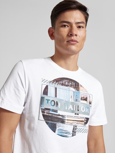 Tom Tailor T-shirt met labelprint Wit - 3