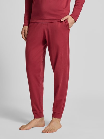 Christian Berg Men Sweatpants mit elastischem Bund und Tunnelzug Dunkelrot 4