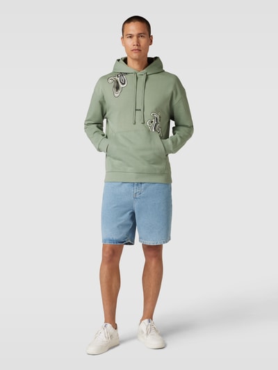 HUGO Hoodie mit Motiv-Print Modell 'Dolias' Mint 1