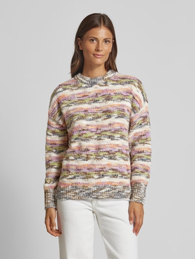 Jake*s Casual Gebreide pullover met ribboorden Rietgroen - 4