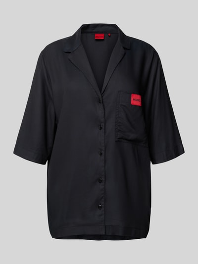 HUGO Pyjama-Oberteil aus Viskose mit Brusttasche Modell 'JADE' Black 1