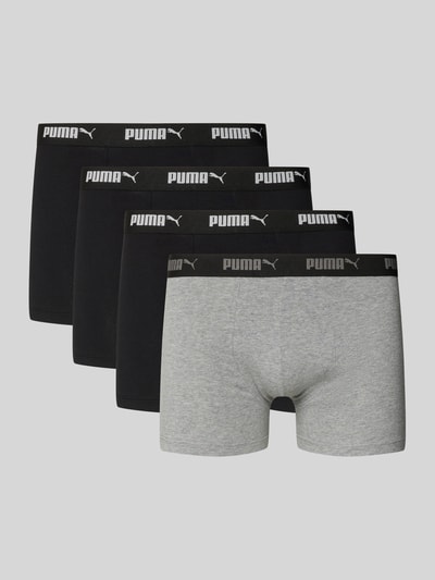 PUMA Boxershort met elastische logoband in een set van 4 stuks Zwart - 1