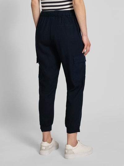 FREE/QUENT Tapered Fit Leinenhose mit Cargotaschen Modell 'Lava' Dunkelblau 5