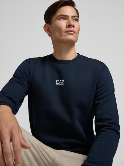 EA7 Emporio Armani Bluza z detalem z logo Ciemnoniebieski 3
