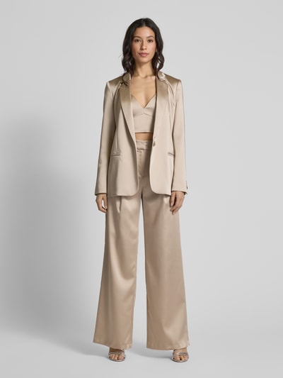 Jake*s Cocktail Wide Leg Bundfaltenhose mit Eingrifftaschen Metallic Beige Melange 1