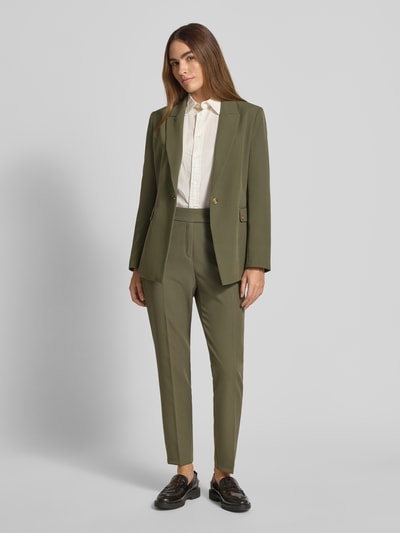 s.Oliver BLACK LABEL Slim fit blazer met klepzakken Olijfgroen - 1