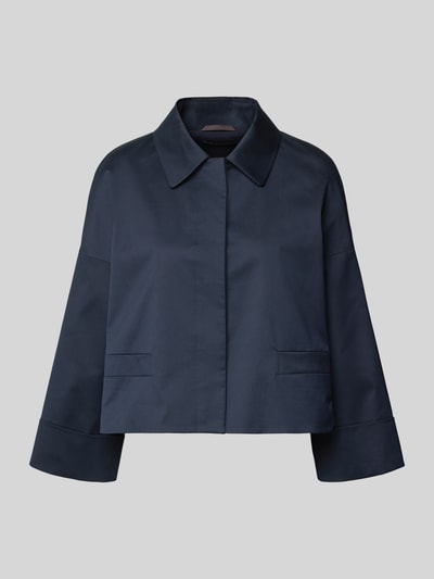 Produktfoto, Relaxed Fit Blazer mit Umlegekragen von Windsor, ciemnogranatowy kolor, elastyczna mieszanka materiałów, kieszenie z wypustkami, krój relaxed fit, długość tyłu w rozmiarze 36: 51 cm, szerokość w rozmiarze 36: 42 cm, długość rękawów w rozmiarze 36: 37 cm
