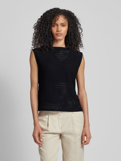 Someday Gebreide pullover met ajourpatroon, model 'Klarita' Zwart - 4