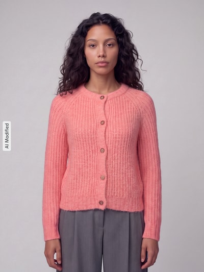 Pepe Jeans Regular Fit Strickjacke mit Woll-Anteil Modell 'ASHLEY CARDIGAN' Koralle 4