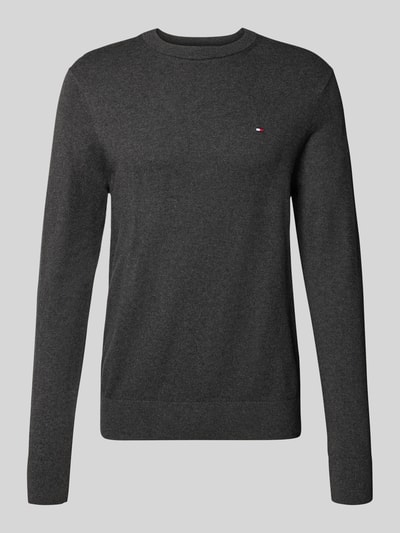 Tommy Hilfiger Regular Fit Strickpullover aus Baumwoll-Kaschmir-Mix Anthrazit Melange 2
