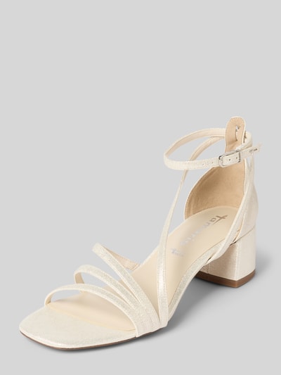 Tamaris Sandały na słupku z efektem błyszczącym Metaliczny beżowy 1