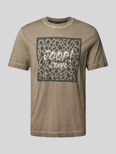 JOOP! Jeans T-Shirt mit Label-Print Taupe Melange 2