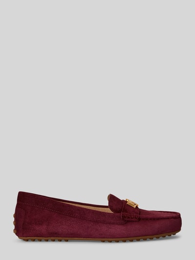 Lauren Ralph Lauren Mocassins van echt schapenleer model 'BARNSBURY' Donkerrood - 2
