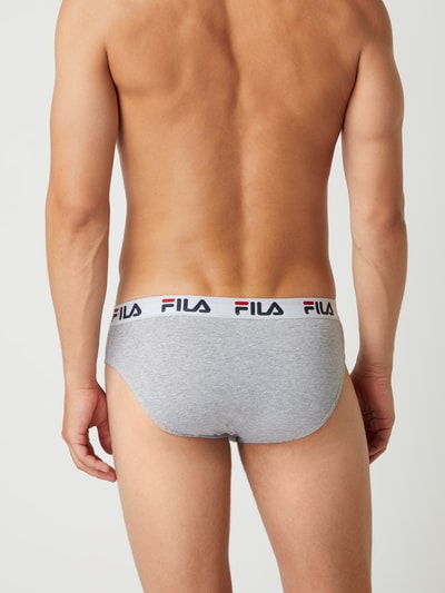 FILA Slip mit Stretch-Anteil im 2er-Pack Mittelgrau Melange 4